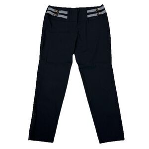 Vintage Armani Collezioni Black Pants 10 Capri Stretchy 90s Y2K Designer Crop